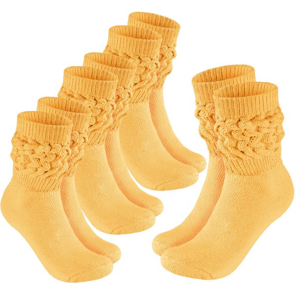 Brubaker Slouch Socks - Calze Da Donna Per Fitness, Yoga E Allenamento - Calze Sportive Da Donna, Giallo, Taglia 35-38, 4 Paia-image
