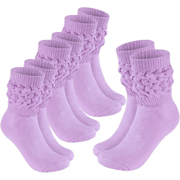 Calze Brubaker Slouch - Calze Da Donna Slouch Per Fitness, Yoga E Allenamento - Calze Sportive Da Donna, Lilla, Taglia 39-42, 4 Paia-image