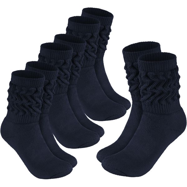 Brubaker Slouch - Calze Da Donna Per Fitness, Yoga E Allenamento - Calze Sportive Da Donna, Blu Navy, Taglia 39-42, 4 Paia-image