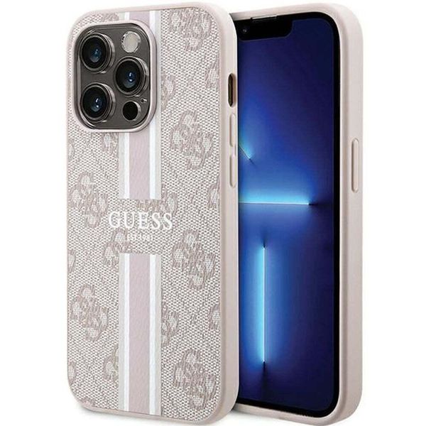 Guess Guhmp15Xp4Rpsp Custodia Rigida Per Iphone 15 Pro Max 6.7 RóżOwy/Rosa 4G Con Strisce Stampate Magsafe-image