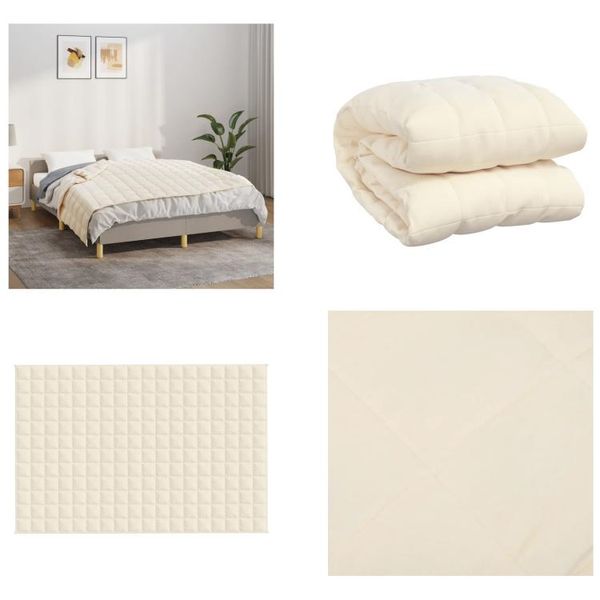 Vidaxl Coperta Pesata Crema Chiaro 122X183 Cm 9 Kg Tessuto - Coperta Pesata - Coperta Pesata - Coperta Pesata - Coperta-image