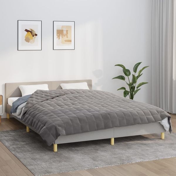 The Living Store Coperta Pesata Grigia 200X220 Cm 13 Kg Tessuto-image