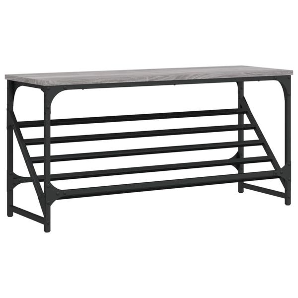 Vidaxl Portascarpe Grigio Sonoma 90X30X45 Cm Materiale A Base Di Legno-image