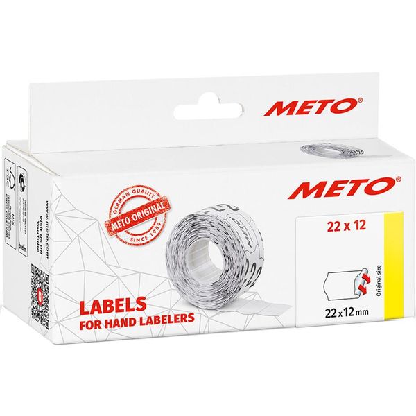 Meto 9506155 Meto Preisetiketten Weiß Permanent 22,0 X 12,0 Mm, 6 Rollen-image
