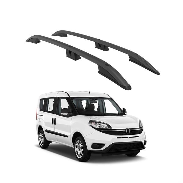 Tetto Turtle Roller Crown Fiat Doblo 2 2010 2011 2012 2013 2014 2015 2016 2017 2018 2019 2020 2021 2022 (Lwb) , Nero-image