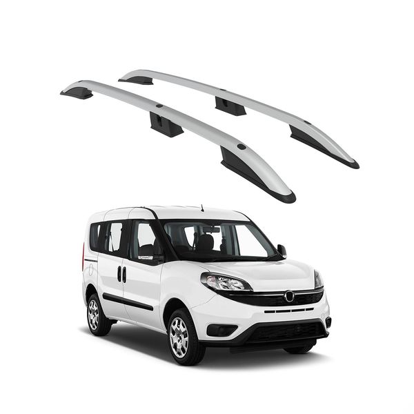 Tetto Turtolo Corona Fiat Doblo 2 2010 2011 2012 2013 2014 2015 2016 2017 2018 2019 2020 2021 2022 (Lwb) , Argento-image