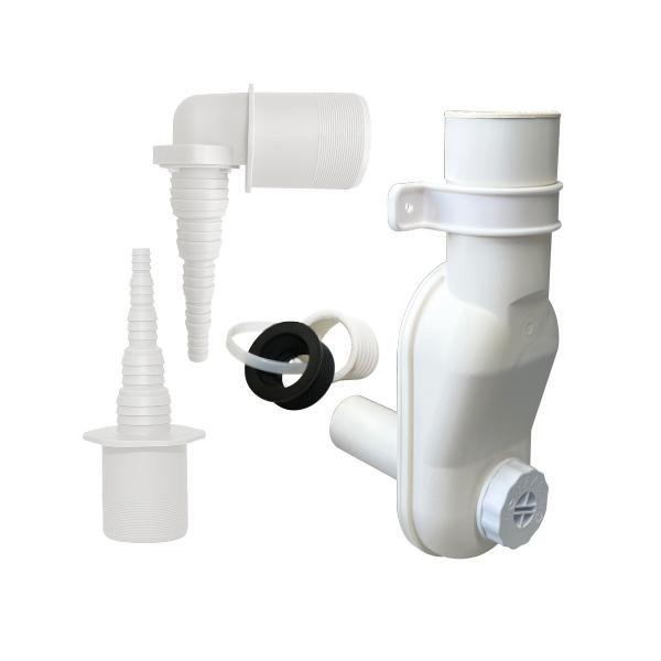 Oha Waschmaschinensiphon-Set "Schmalhans"" Mit ReinigungsöFfnung Und Halteklammer, Dn 32/40/50"-image