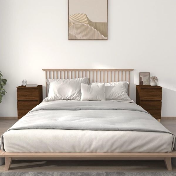 The Living Store Comodini 2 Pz. Aspetto Rovere Marrone 40X35X70 Cm-image