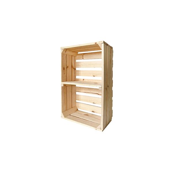 Nuove Cassette Per La Frutta Con Asse Centrale Cassette Per Il Vino Cassette Per Le Mele Scaffale Cassettiera Naturale 60X40X20Cm-image
