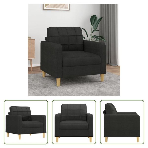 The Living Store Divano Poltrona Nero 60 Cm In Tessuto-image