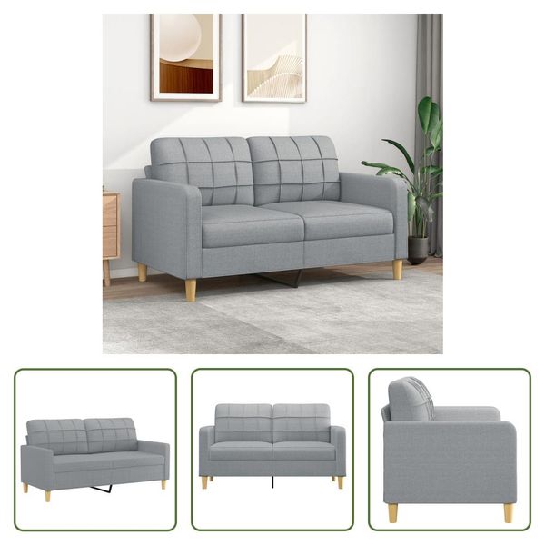 The Living Store Divano 2 Posti Grigio Chiaro 140 Cm In Tessuto-image