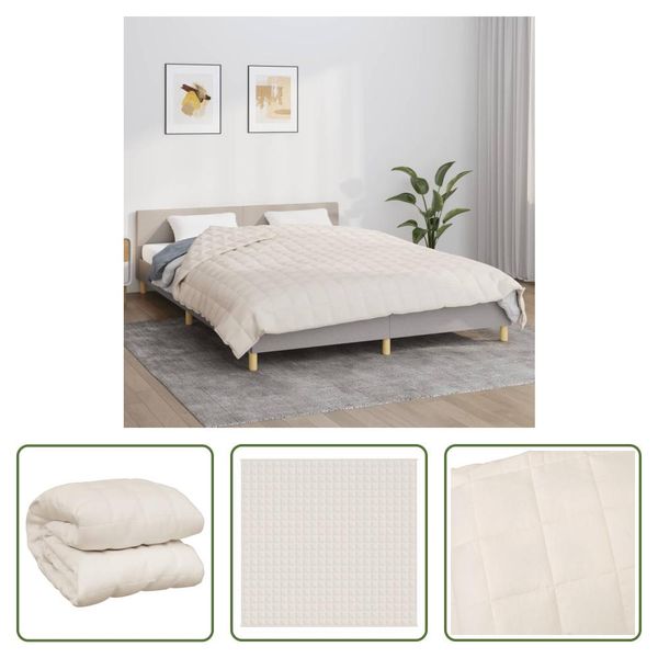 The Living Store Coperta Pesata Leggera Crema 220X240 Cm 11 Kg Tessuto-image