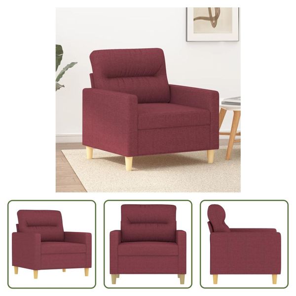 The Living Store Divano Poltrona Rosso Vino 60 Cm Tessuto-image