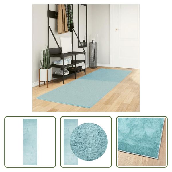 The Living Store Tappeto Oviedo A Pelo Corto Verde 80X250 Cm-image