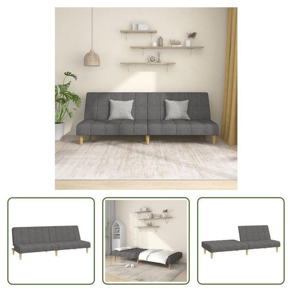 The Living Store Divano Letto 2 Posti In Tessuto Grigio Chiaro-image