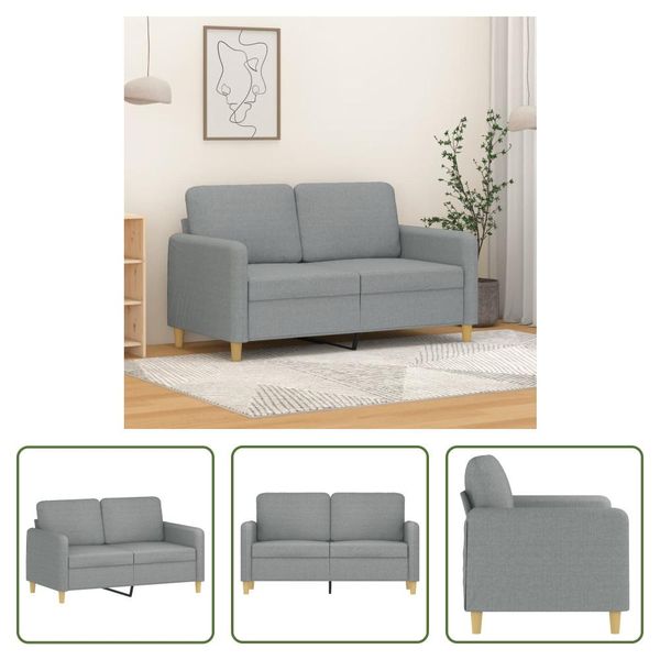The Living Store Divano 2 Posti Grigio Chiaro 120 Cm In Tessuto-image