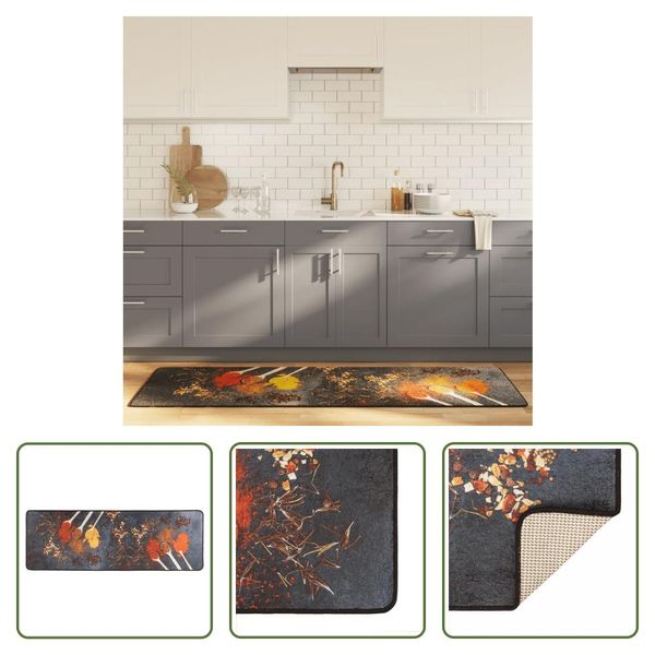 The Living Store Tappeto Da Cucina Multicolore 60X180 Cm Lavabile Antiscivolo-image
