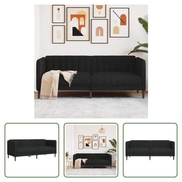The Living Store Divano 2 Posti In Tessuto Nero-image