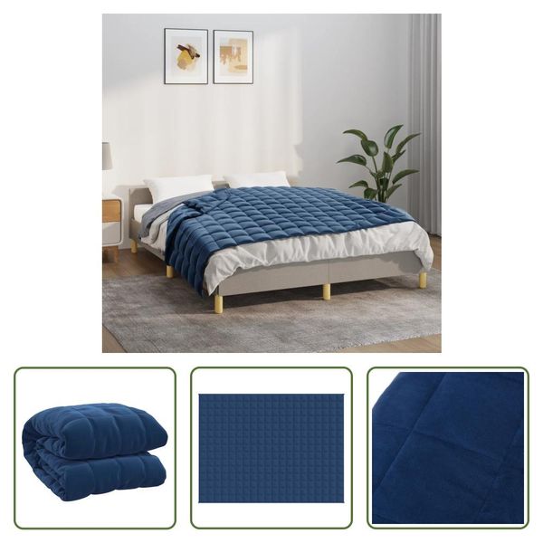 The Living Store Coperta Pesata Blu 150X200 Cm 11 Kg Tessuto-image