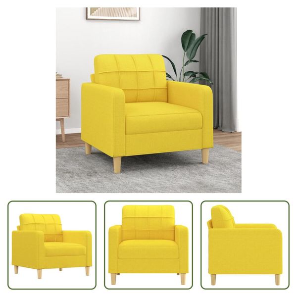The Living Store Divano Poltrona Giallo Chiaro 60 Cm Tessuto-image