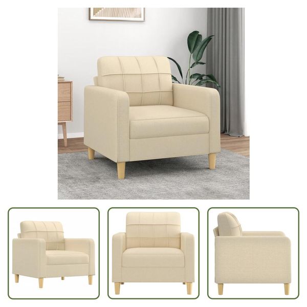 The Living Store Divano Poltrona Crema 60 Cm Tessuto-image