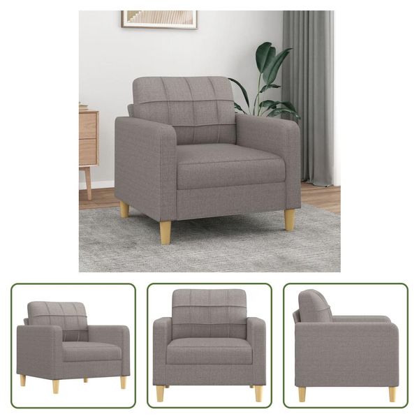 The Living Store Divano Poltrona Taupe 60 Cm Tessuto-image