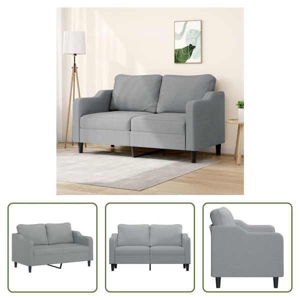 The Living Store Divano 2 Posti Grigio Chiaro 140 Cm In Tessuto-image