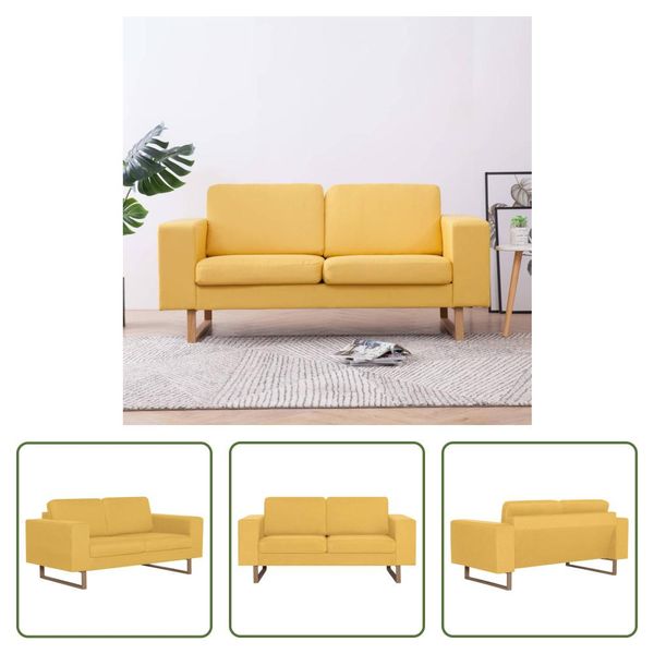The Living Store Divano 2 Posti In Tessuto Giallo-image