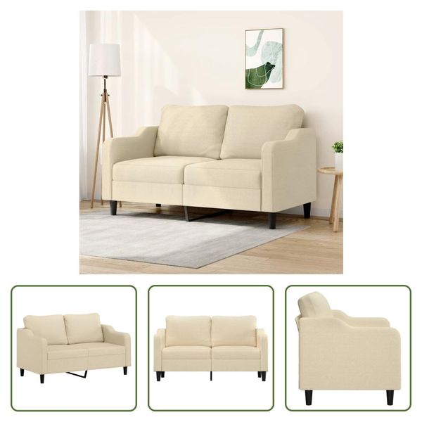 The Living Store Divano 2 Posti Crema 140 Cm In Tessuto-image