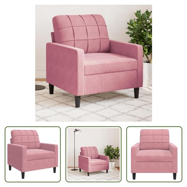 The Living Store Poltrona Rosa 60 Cm In Velluto-image