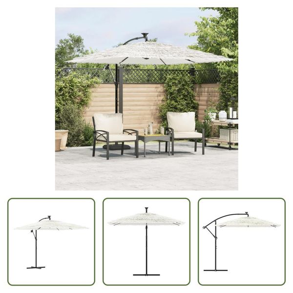 The Living Store Ombrellone Con Palo In Acciaio Bianco 269X269X235 Cm-image