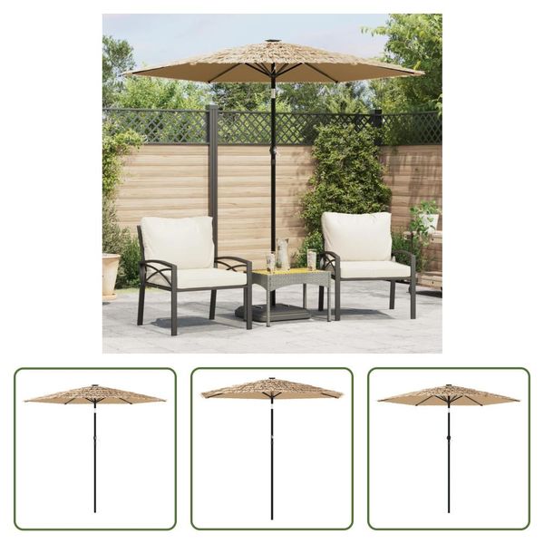 The Living Store Ombrellone Con Palo In Acciaio Brown 223X223X213 Cm-image