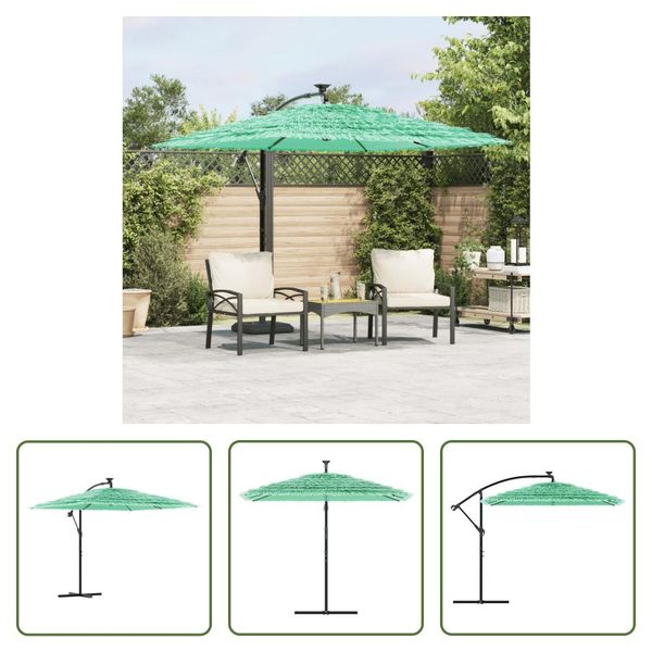 The Living Store Ombrellone Con Palo In Acciaio Verde 246X246X230 Cm-image