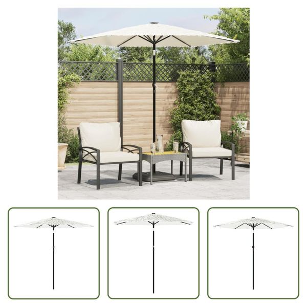 The Living Store Ombrellone Con Palo In Acciaio Bianco 223X223X213 Cm-image
