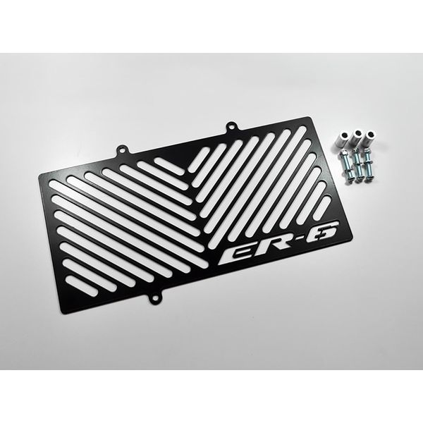 Copriradiatore Zieger Compatibile Con Kawasaki ER-6 N | F Design Logo Nero-image