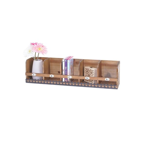 Wandregal MCW-A43, HäNgeregal Regal, Tanne Holz Massiv Vintage Shabby-Look 71X18X16Cm-image