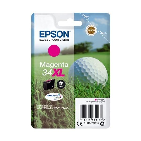 Original Epson Workforce Pro WF-3720 Dw (C13T34734010 / 34XL) Druckerpatrone Magenta-image