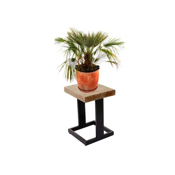 Blumenhocker MCW-A15, BlumenstäNder Pflanzentisch Holzhocker, Tanne Holz Rustikal Massiv Mvg-Zertifiziert 48X36X32Cm-image