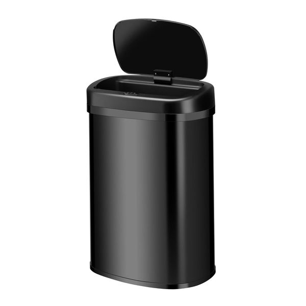 Juskys Automatik MüLleimer Mit Sensor 50L - Abfalleimer Mit Elektrischem Deckel Rechteckig - Schwarz-image