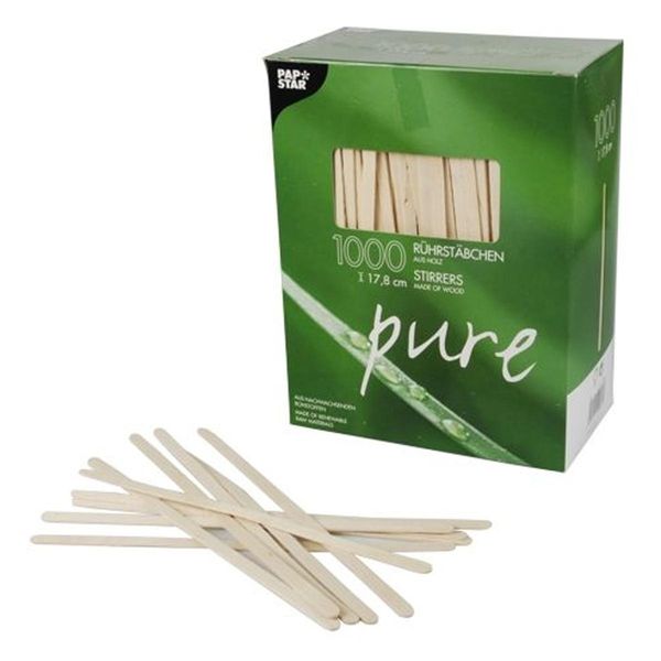 Bastoncini Per Mescolare Papstar "Pure"" Lunghezza 178 Mm In Legno"-image
