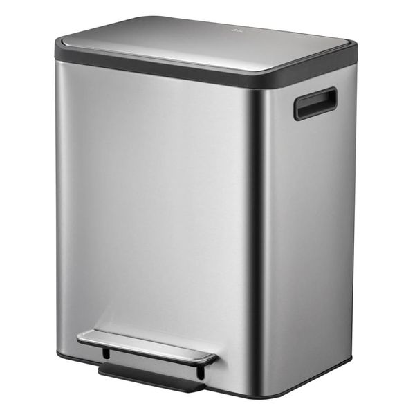 Eko - Ecocasa Recycler Cestino A Pedale 15+15 Litri - Acciaio Inox Plastica - Acciaio Inox Opaco-image