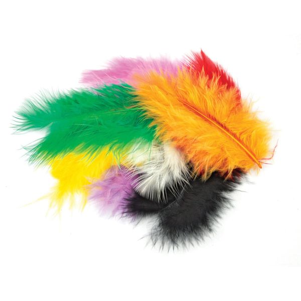 Piume Meyco Marabu In Colori Vivaci 17 Pezzi Lunghi Circa 10-12 Cm-image