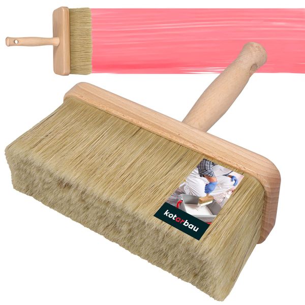 Kotarbau® Pennello Per Pittori Manico In Legno 200 Mm 1 Pz. Pennello Piatto Macchia Smalto Colori Pennello Da Pittore Vernice Lacca Colori Acrilici Setole Resistenti Allo Strappo Lavabile-image