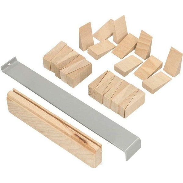 Kotarbau® Set Per La Posa Di Pavimenti In Laminato Set Da 32 Pezzi Parquet Laminato In Legno Cunei Di Posa Barra Di Trazione Barra Di Battuta Cunei Di Legno Posa Del Laminato Posa Del Parquet-image
