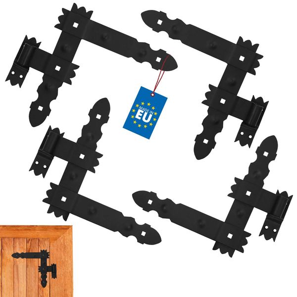 Kotarbau® Cerniera Angolare 300 X 300 Mm Con Morsetto 2 Coppie Di 4 Pz. Cerniera Per Persiana Finestra Cerniera Angolare Cerniera Per Porta Cerniera Per Porta Cerniera Per Finestra Verniciata A Polvere Nera-image