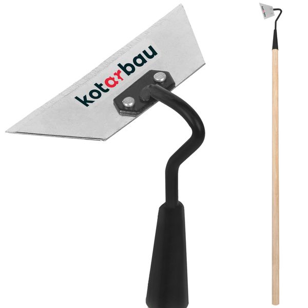 Kotarbau® Zappetta Da Letto Di Forma Trapezoidale 160 Mm X 60 Mm Con Manico 95 Cm Zappetta Da Giardino Zappetta Per Diserbo Zappetta Per Piantare Attrezzo Da Giardino Per Trapianto Diserbo Manutenzione Giardino-image