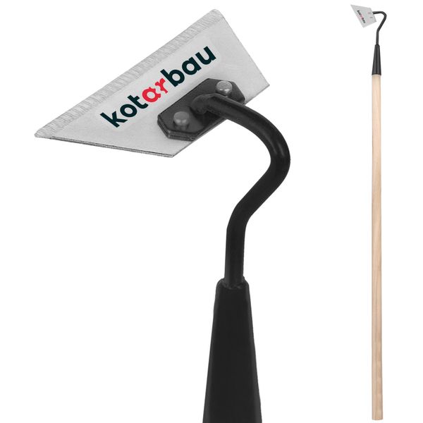 Kotarbau® Zappetta Da Letto Di Forma Trapezoidale 120 Mm - 55 Mm Con Manico 95 Cm Zappetta Da Giardino Zappetta Per Il Diserbo Zappetta Per La Semina Attrezzo Da Giardino Per Il Trapianto Diserbo Manutenzione Del Giardino-image