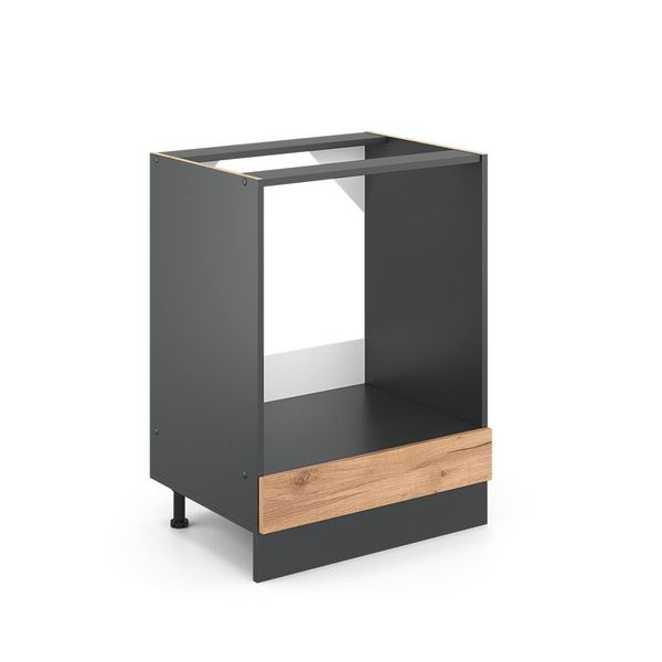 Vicco Mobile Per Forno Da Incasso R-Line, 60 Cm , Pt Rovere, Quercia Dorata/Antracite-image