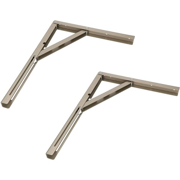 Kotarbau® 2 Pezzi Staffa Pieghevole 400 X 300 Mm Argento Tutti I Colori Staffa In Acciaio Staffa A Muro Staffe Staffa Angolare Per Scaffalature Staffa Di Supporto Per Scaffalature Staffa Pesante-image