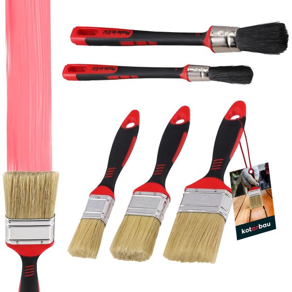 Kotarbau® Set Di 5 Pennelli 2-K Castor Soft Set Professionale Per Lavori Di Pittura Ristrutturazione-image